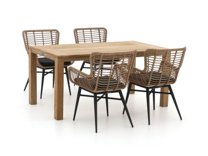 Intenso Furniture Intenso Asti/ROUGH-S 160cm dining tuinset 5-delig Laagste prijsgarantie! – Bruin