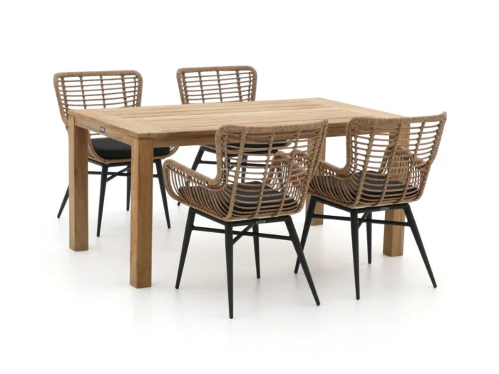 Intenso Furniture Asti/ROUGH-S 160cm dining tuinset 5-delig - Bruin