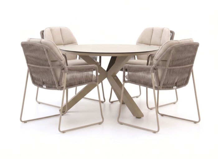 Tierra Outdoor Rivera/Orbital ø120cm dining tuinset 5-delig Laagste prijsgarantie!