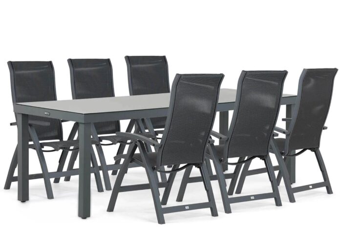 Presto Lucardo/Porto 220 cm dining tuinset 7-delig – Grijs-antraciet