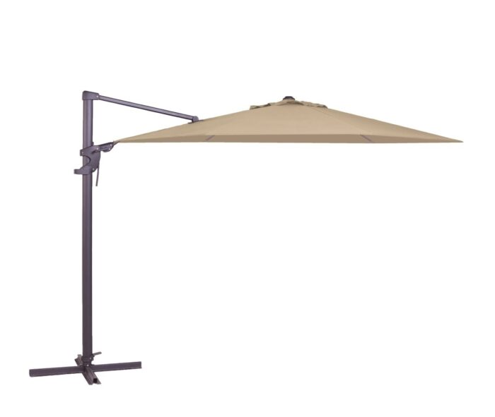 Madison Zweefparasol Monaco flex Zijwaarts Kantelbaar 330 cm Polyester ecru zonwering – bruin