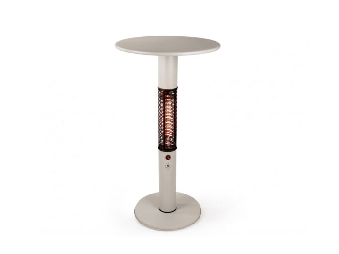 Monti HeatLine + 15% kassakorting | Vibe bartafel met terrasverwarmer 1500W ø60cm (h: 110cm) – Taupe
