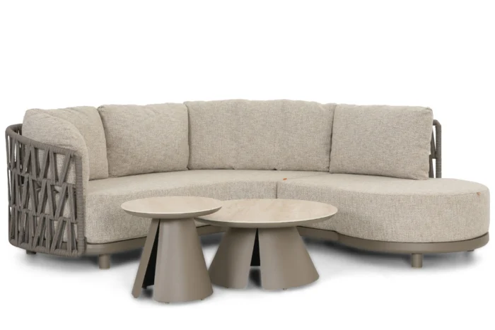 Santika Furniture Cayora organisch loungeset 4-delig-2 - Taupe-naturel-bruin