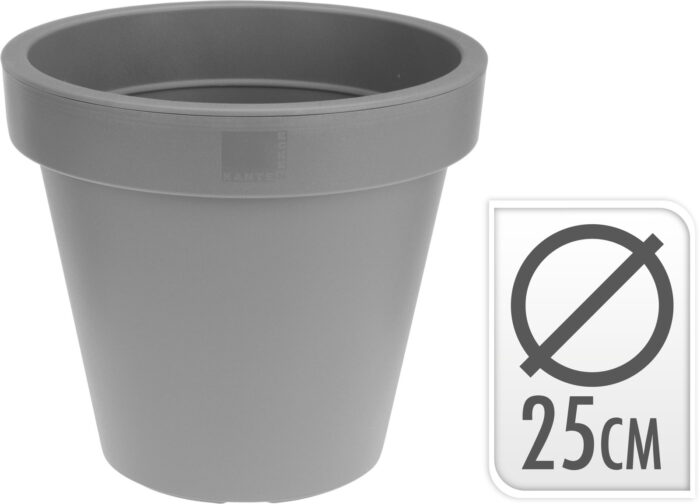 Nampook Bloempot EK Rond 25x25x22 cm Lichtgrijs – grijs