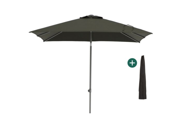 Shadowline Push-up parasol 240x240cm Laagste prijsgarantie! – Zwart