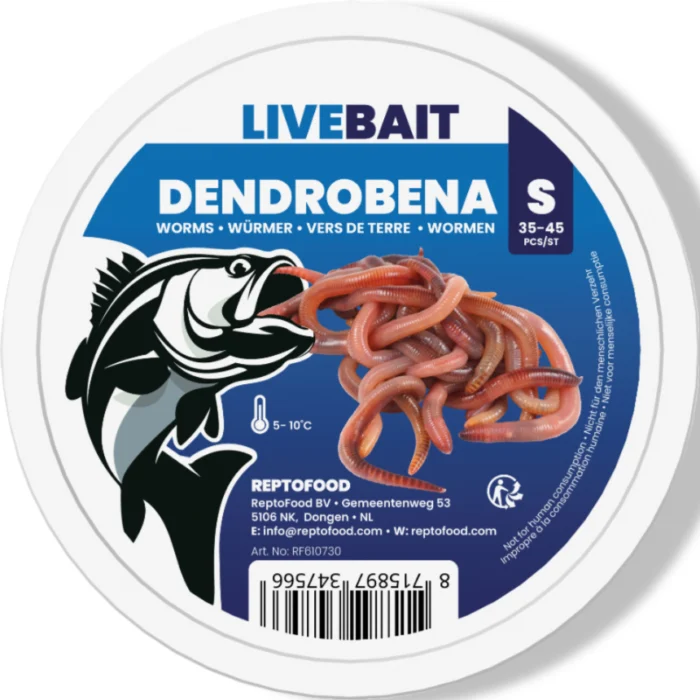 Aquadistri Dendrobena worm s 35-45st Reptofood - Zie Foto