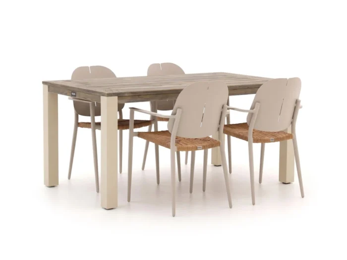 Manifesto Furniture Talvullia/ROUGH-S 160cm dining tuinset 5-delig stapelbaar - Grijs