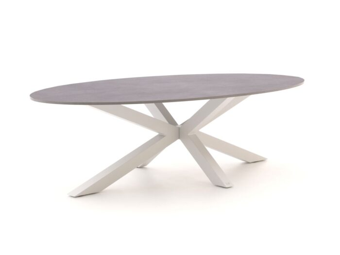 Bellagio tuinmeubelen Induno Ellips dining tuintafel 280x130cm – Wit