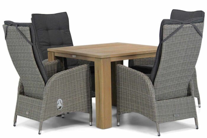 Garden Collections Lincoln/Brighton 100 cm dining tuinset 5-delig – Grijs-antraciet