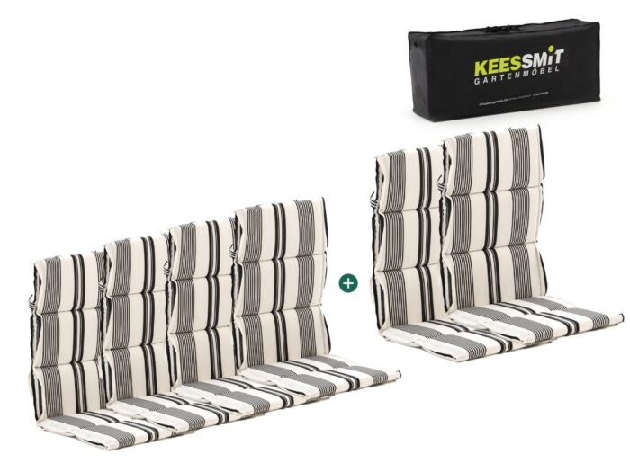 Kees Smit Collectie Madison Fiber hoog tuinkussen set van 6 Laagste prijsgarantie! – Wit