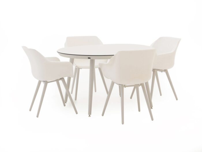 Hartman tuinmeubelen Sophie Studio ø128cm dining tuinset 5-delig – Wit