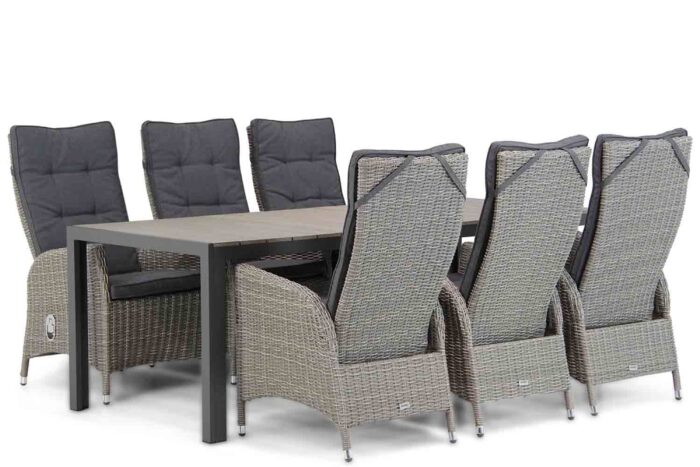 Garden Collections Lincoln/Young 217 cm dining tuinset 7-delig – Grijs-antraciet