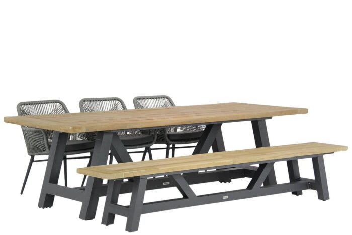 Lifestyle Garden Furniture Advance/Trente 260 cm dining tuinset 5-delig – Grijs-antraciet