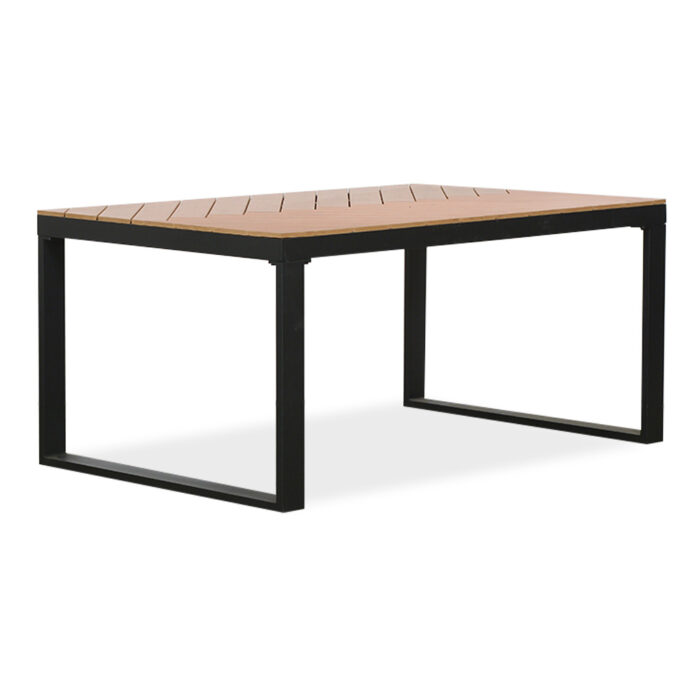 LUX outdoor living Kampa dining tuintafel visgraatblad 4 personen | polywood + aluminium | Natural Wood | 160cm – Taupe – Naturel – Bruin