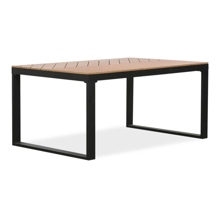 LUX outdoor living Kampa dining tuintafel visgraatblad 4 personen | polywood + aluminium | Natural Wood | 160cm - Taupe - Naturel - Bruin