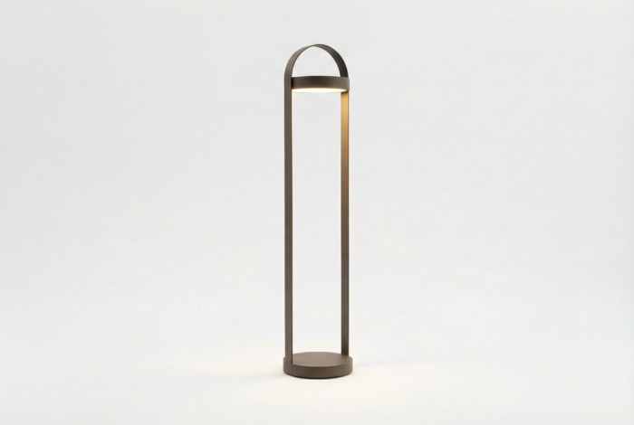 Cosilura floor lamp M espresso brown – Taupe-naturel-bruin