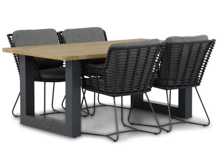 4 Seasons Outdoor Fabrice/Talai 180 cm dining tuinset 5-delig – Grijs-antraciet