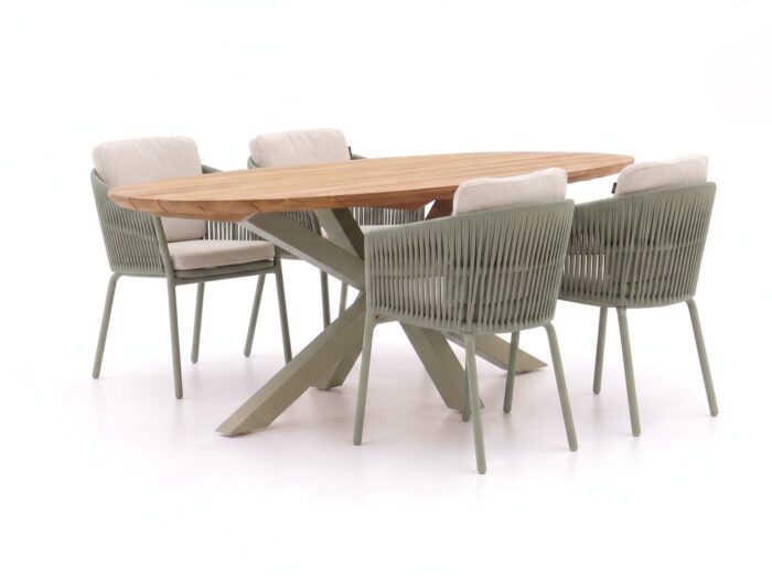 Hartman tuinmeubelen + 10% kassakorting | Hartman Sevilla/San Sebastian 200cm dining tuinset 5-delig – Groen