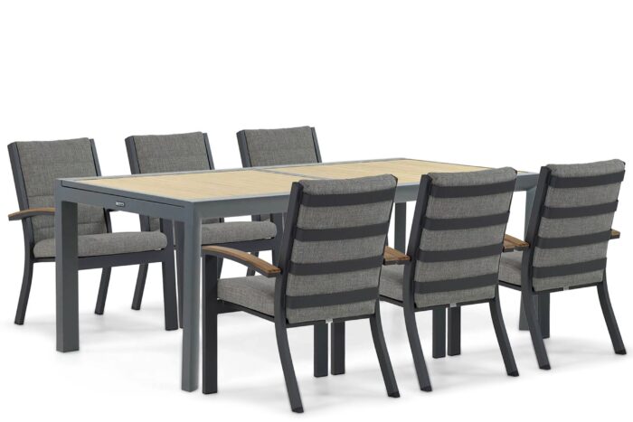 Osmen Midura/Rosarno 214/273 cm dining tuinset 7-delig – Grijs-antraciet