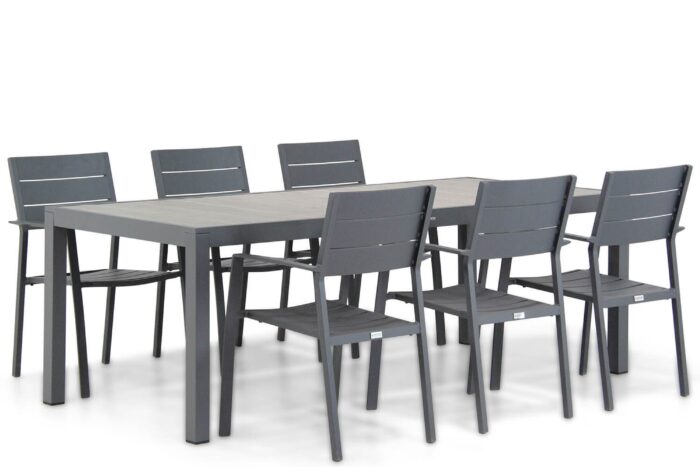 Lifestyle Garden Furniture Stella/Residence 220 cm dining tuinset 7-delig – Grijs-antraciet