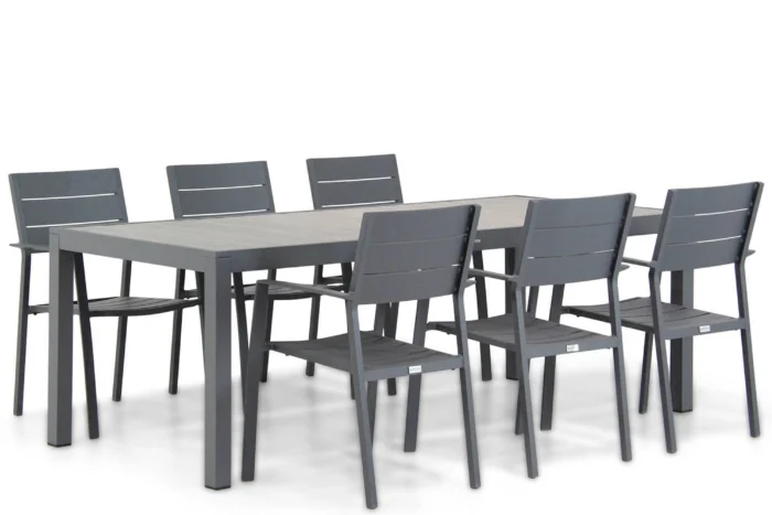 Lifestyle Garden Furniture Stella/Residence 220 cm dining tuinset 7-delig - Grijs-antraciet