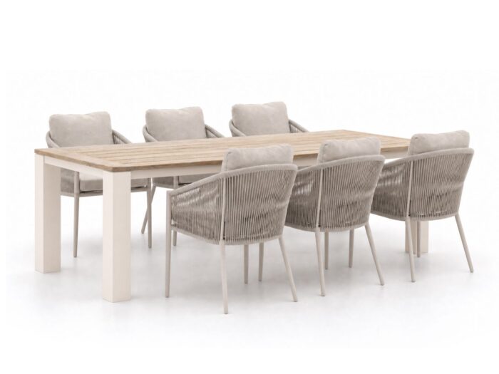Bellagio tuinmeubelen + 15% kassakorting | Bellagio Mineo/ROUGH-X 240cm dining tuinset 7-delig – Bruin