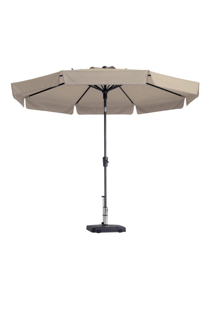 Madison Stokparasol sun wave 300 cm ecru grade 6 zonwering – bruin