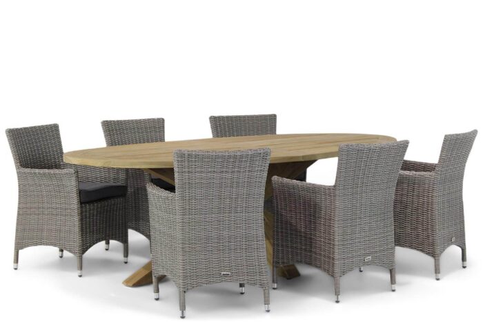 Garden Collections Dublin/Boston 240 cm dining tuinset 7-delig – Grijs-antraciet
