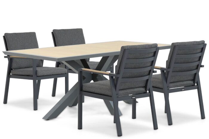 Lifestyle Garden Furniture Marseille/Palermo 181 cm dining tuinset 5-delig – Grijs-antraciet