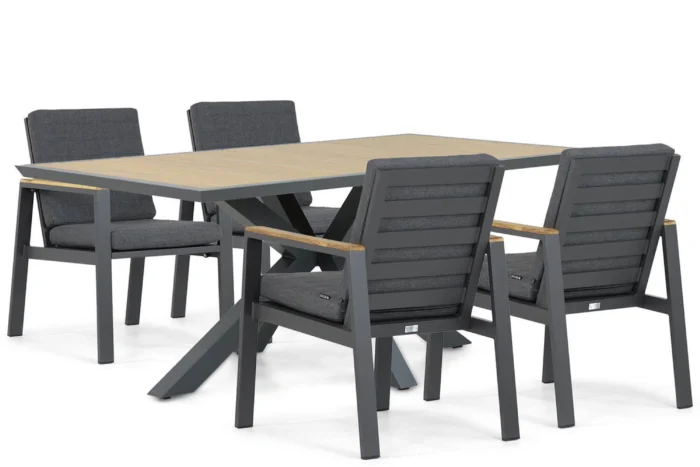 Lifestyle Garden Furniture Marietta/Palermo 181 cm dining tuinset 5-delig - Grijs-antraciet