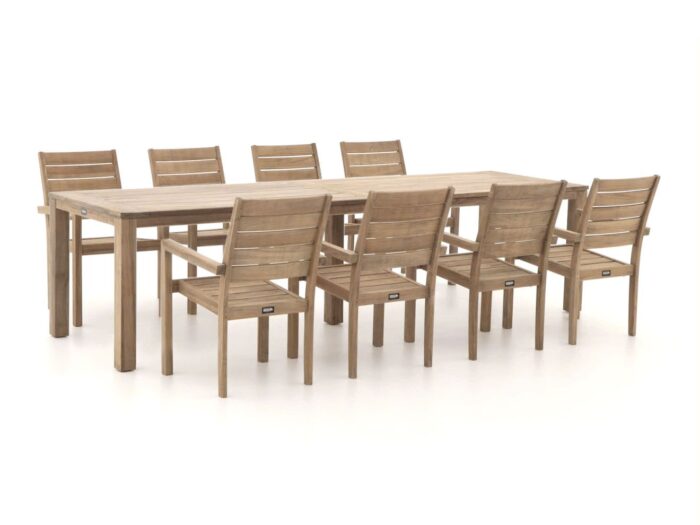ROUGH Furniture ROUGH-S 300cm dining tuinset 9-delig stapelbaar Laagste prijsgarantie! – Bruin
