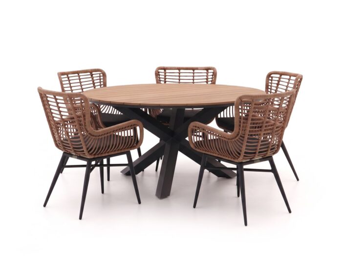Intenso Furniture Intenso Asti/Fidenza ø149cm dining tuinset 6-delig Laagste prijsgarantie!