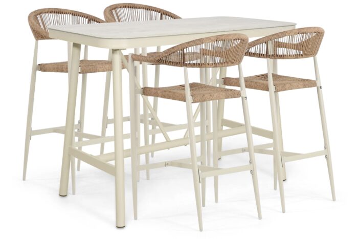 De Laan Projects Laan Granada/Tavano 150×75 cm barset 5-delig – Taupe-naturel-bruin