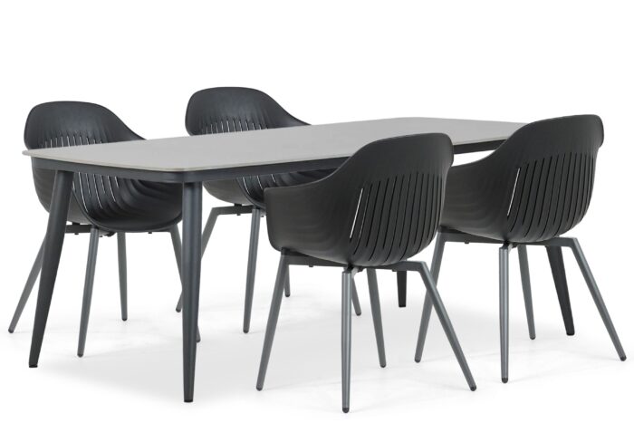 Lifestyle Garden Furniture Lissabon/Vienna 180 cm dining tuinset 5-delig – Grijs-antraciet