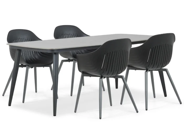 Lifestyle Garden Furniture Lissabon/Vienna 180 cm dining tuinset 5-delig - Grijs-antraciet
