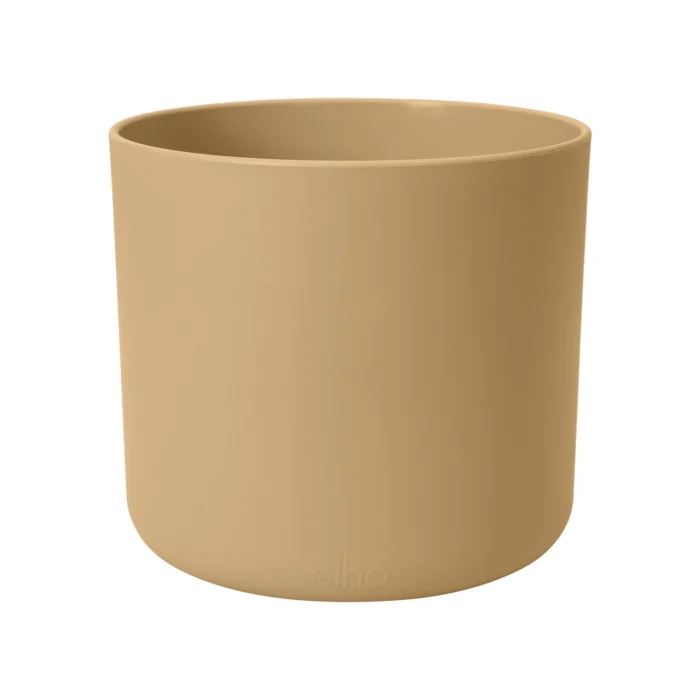 Elho B.for soft rond 14 cm goudkleurig zand bloempot - geel