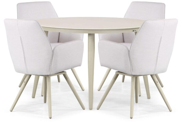 Lifestyle Garden Furniture Andorra/Vienna 120 cm dining tuinset 5-delig – Grijs-antraciet