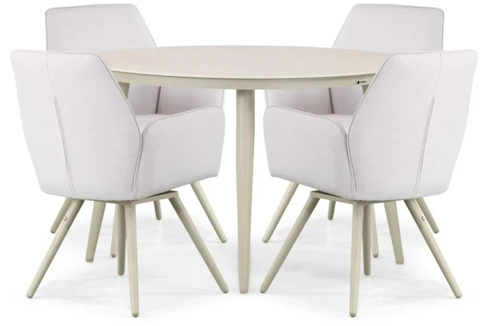Lifestyle Garden Furniture Andorra/Vienna 120 cm dining tuinset 5-delig - Grijs-antraciet