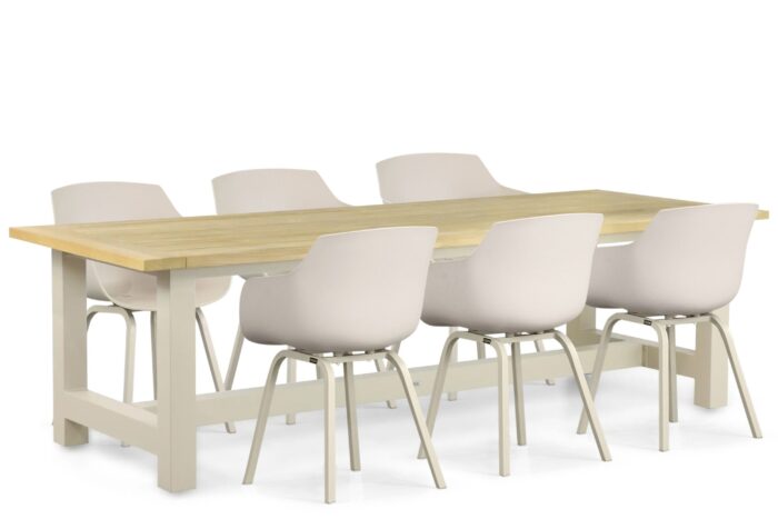 Lifestyle Garden Furniture Salina/San Francisco 260 cm dining tuinset 7-delig – Taupe-naturel-bruin