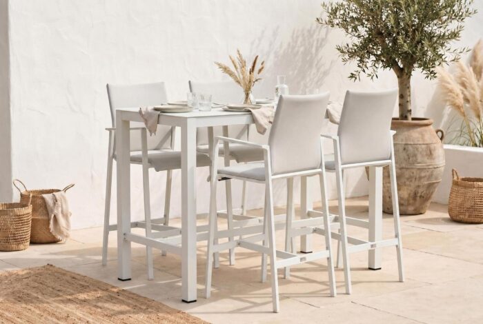 Lifestyle Garden Furniture Rome/Brandon barset white 5-delig – Wit