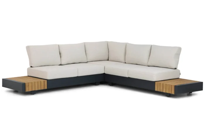 Santika Furniture Misaki hoek loungeset 3-delig - Grijs-antraciet