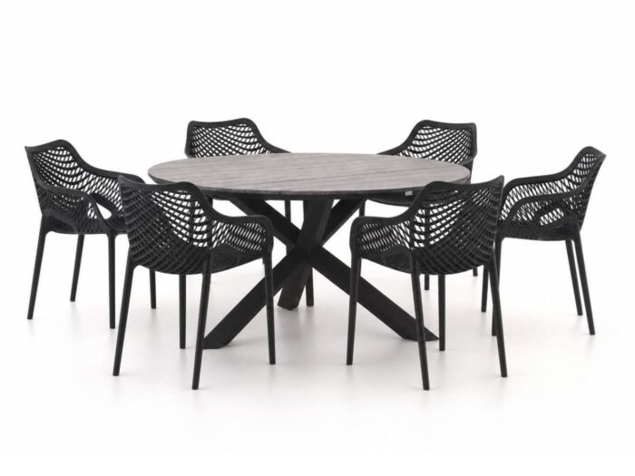 Forza Furniture Ripi/Fidenza ø149cm dining tuinset 7-delig stapelbaar