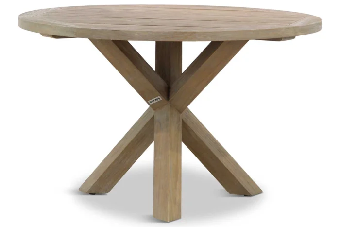Garden Collections Sand City rond dining tuintafel 120 cm - Old teak greywash