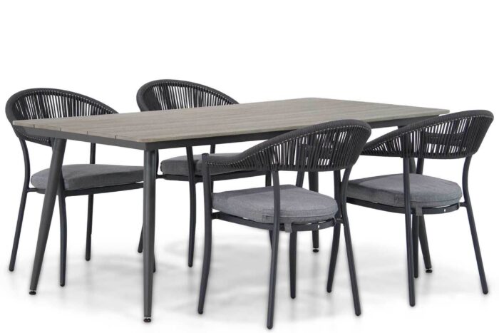 Santika Furniture Vivian/Matale 180 cm dining tuinset 5-delig – Grijs-antraciet