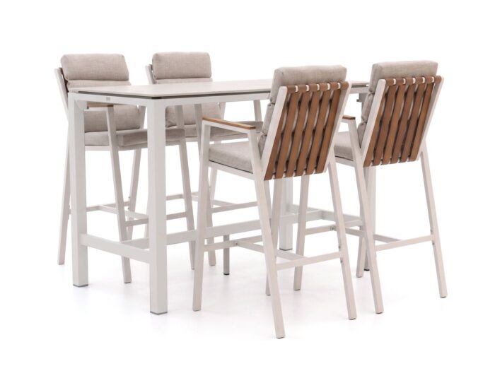 Bellagio tuinmeubelen Bertinoro/Trecenta 150cm barset 5-delig stapelbaar – Wit