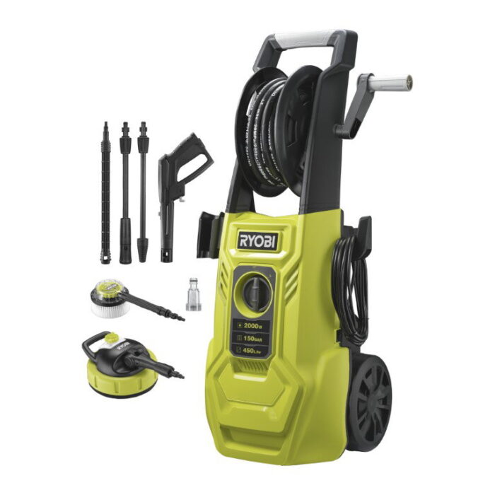 Ryobi 150 Bar Elektrische Hogedrukreiniger – grijs;groen