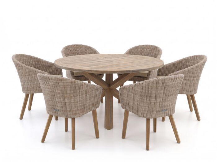 Intenso Furniture Tropea/ROUGH-Y ø150cm dining tuinset 7-delig