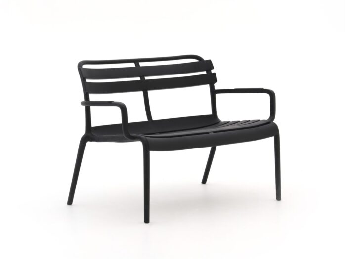 Forza Furniture Forza Vico lounge tuinbank 115cm stapelbaar Laagste prijsgarantie! – Zwart