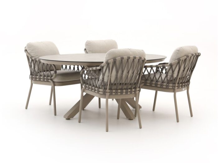 Tierra Outdoor Natal/Oblong 200cm dining tuinset 5-delig – Taupe