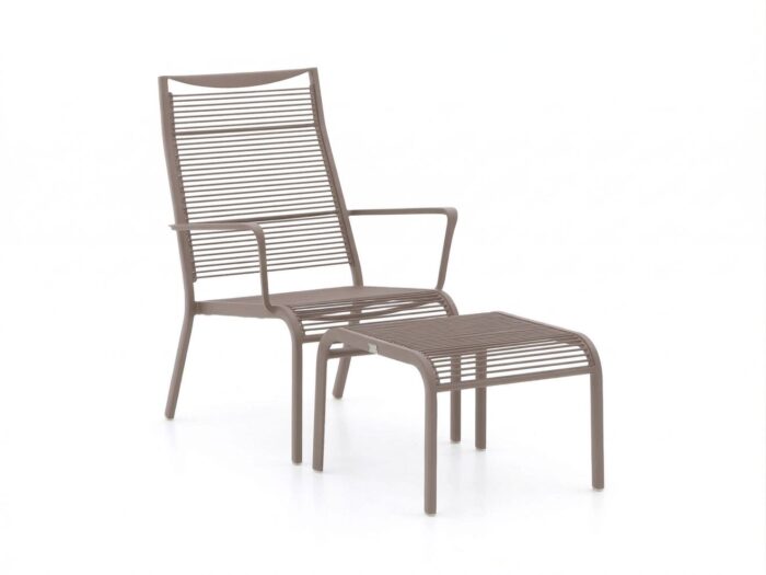 Apple Bee Hawaii lounge tuinstoel stapelbaar met voetenbank Laagste prijsgarantie! – Taupe
